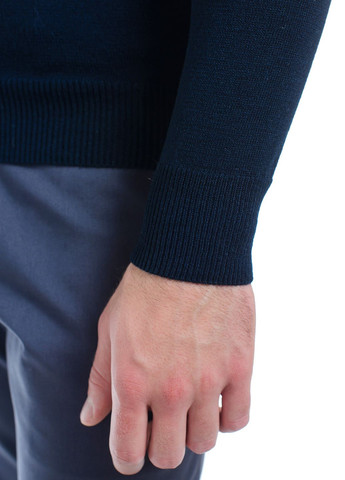 Темно-синий мужской тонкий свитер "стойка" SVTR