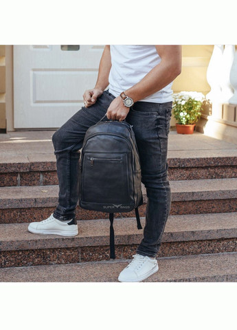 Шкіряний чоловічий рюкзак для ноутбука та поїздок чорний D3-93438 Tiding Bag (334740351)