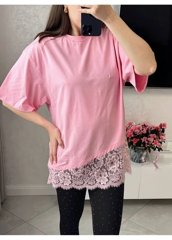 Футболка женская с кружевом Style Point - (391010372)