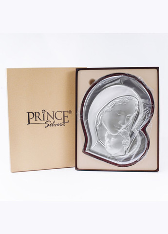 Серебряная Икона в форме сердца "Богородица с Младенцем" в итальянском иконографическом стиле 13х15см Prince Silvero (276972696)