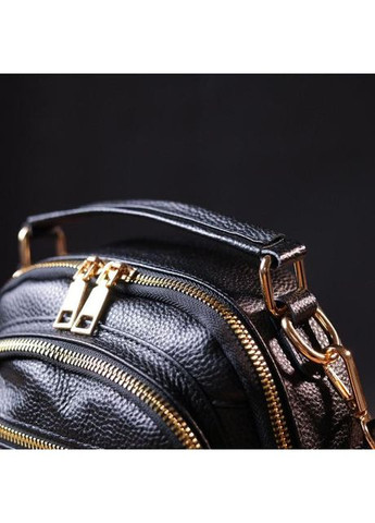 Сумка крос-боді через плече для телефону та документів жіноча з натуральної шкіри маленька Чорний 37139 Vintage (353690065)