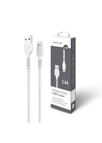 Кабель USB to Lightning 1.2м White (1283126518225) ACCLAB (393629093)