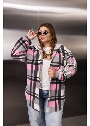 Розовая рубашка в клетку Vione с длинным рукавом