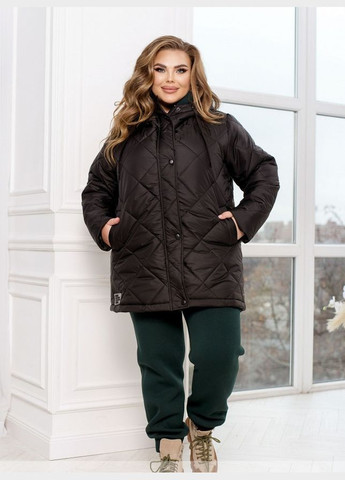 Чорна демісезонна куртка жіноча демісезонна sf-230 чорний, 54-56 Sofia