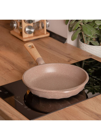 Алюминиевая сковорода 2,8 л с мраморным антипригарным покрытием Ø 28 см, толстое кофейное дно. MGC (367724628)