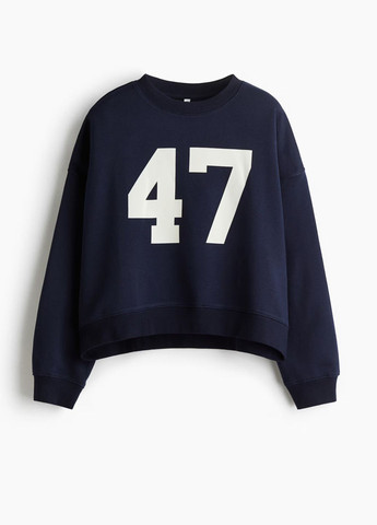 Темно-синій світшот H&M напис (367047536)