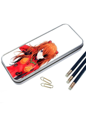 Органайзер для канцелярського приладдя металевий, кейс для дрібниць Аніме Євангіліон #003 7*18 см Silver No Brand (309156347)