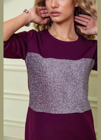 Бордова коротка сукня прямого крою, чорнильного кольору, 172r003-1 Ager