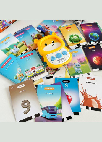 Учебный картридер Жирафа Всезнайко 30317 Украинская озвучка, 122 карты, 244 изображения WToys (327217044)