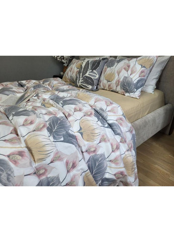 Постельное белье Антуриум/ песок, фланель(байка) Евро размер, наволочки 50/70 No Brand (363191088)