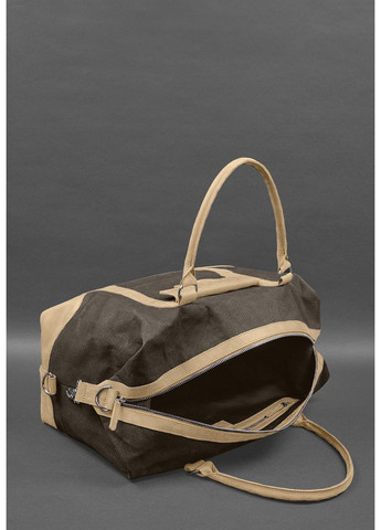 Дорожная сумка из коричневого конваса и натуральной светло-бежевой кожи. BlankNote (348359117)