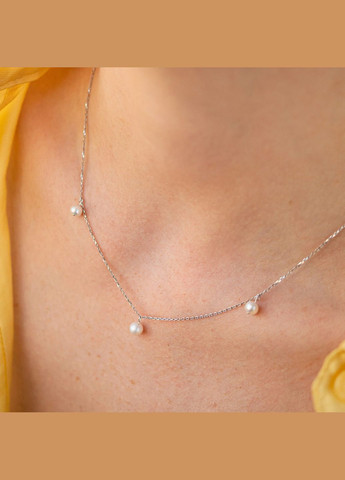 Кольє з перлами (біле золото) кол02399 45 Oniks (264644407)