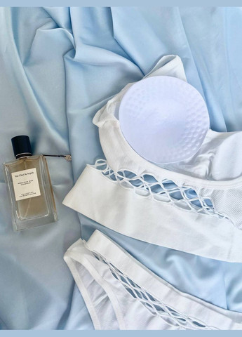 Білий демісезонний комплект білизни трусики+топ No Brand