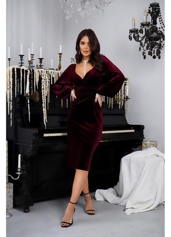 Бордова коктейльна сукня відкриті плечі 24095 бордова Tanita-Romario