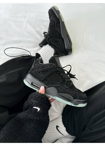 Чорні Осінні кросівки чоловічі nike air jordan 4 x kaws black найк аір джордан No Brand