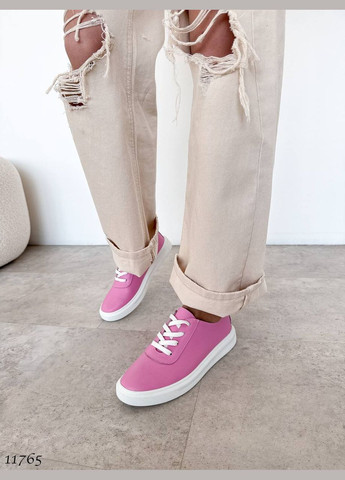 Рожеві осінні яскраві жіночі кросівки No Brand