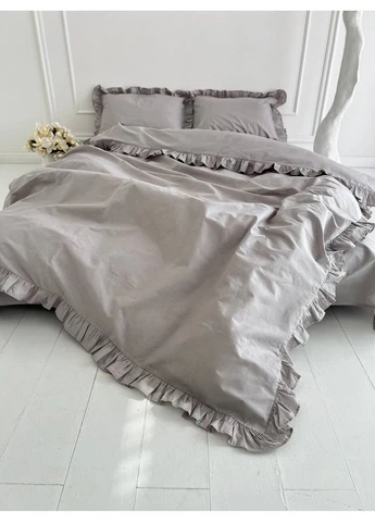 Наволочка с рюшей 60х60 на молнии Бязь Gold Luxe No Brand (401912483)