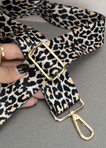Ремень для сумки текстильный 38 мм 9535 gold с карабинами леопардовый HandyCover (305821800)