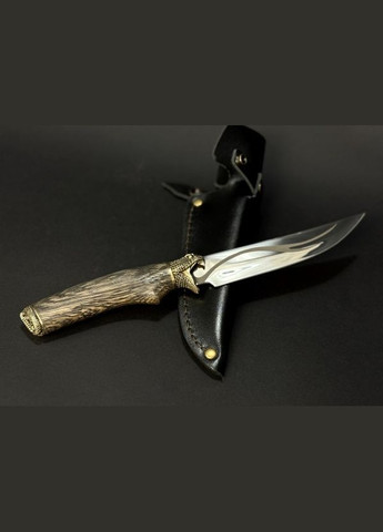 Нож охотничий подарочный Змея 22k55 в чехле.рукоять дуб NB Art (346152108)