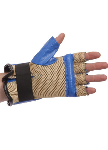 Снарядні рукавички шкіряні шингарти Pro (розмір, Синій) (ZB-4226_Синій_M) Zelart (354702810)