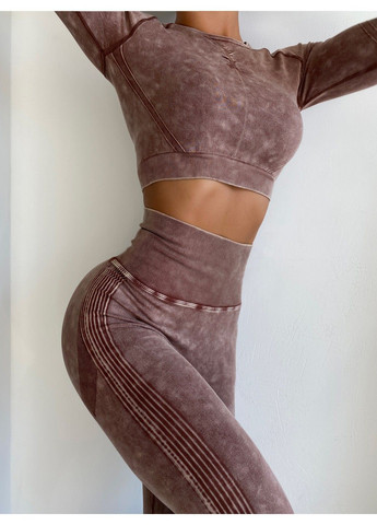 Спортивний костюм для фітнесу жіночий, комплект двійка рашгард та лосини з пуш-ап Wild Acid FITCRUSH (338379810)