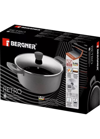 Каструля з кришкою Retro, 20 см, 2,5 л (BG-30737-NP) Bergner (316517969)