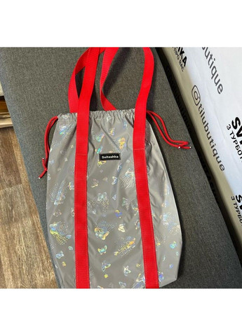 Светоотражающая сумка шоппер Svitashka Бабочка на завязках красные ручки No Brand (335051204)