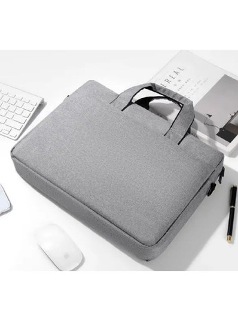 Сумка кейс з ручками ременем кишенями відділеннями для перенесення зберігання ноутбука 15″ дюймів 40х29х6 см (477100-Prob) Сіра Unbranded (294604923)