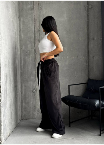 Штани велюр плюш на резинці+шнурок,оверсайз з кишенями Україна (366991780)