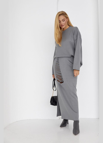 Жіночий спідничний костюм з оригінальним декором Liton (296658507)