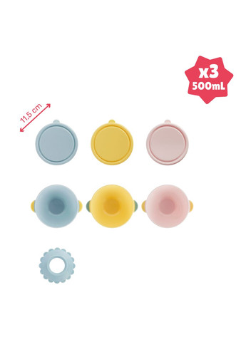 Набір тарілок глибоких, 3 шт. () Badabulle B005108 (331790068)