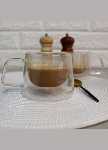 Набор конусных чашек с двойными стенками 200 мл 2 шт, чашки с двойным дном Ardesto (365815077)