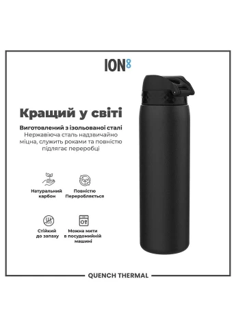 Картофель для воды металлический вакуумный 920 мл. Vacuum Insulated, Black ION8 (362916219)