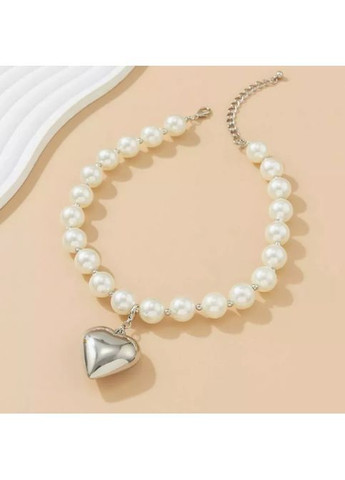 Чокер + кулон серце Перлини (імітація) No Brand (362376703)