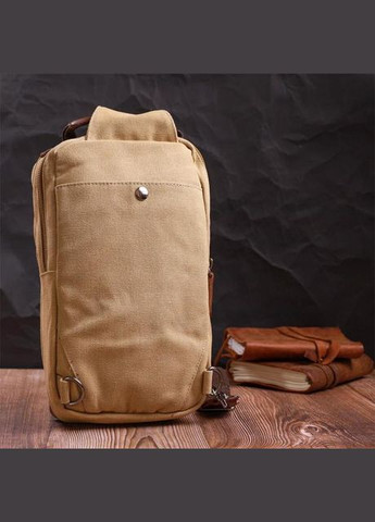 Сумка слінг чоловіча через плече на одну шлейку із міцного текстилю середня Пісочний 35736 Vintage (343339770)