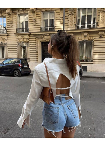 Белая повседневный, классическая, кэжуал рубашка однотонная No Brand