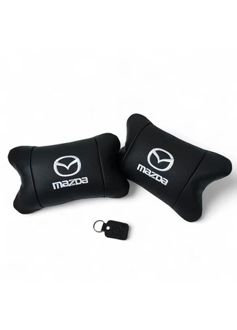 Набор кожаных подушек Mazda с вышивкой логотипа + подарок – кожаный брелок No Brand (382883232)