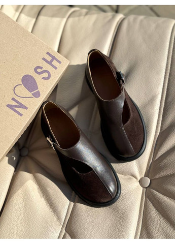 No Brand Елегантні жіночі туфлі коричневий з натуральна замша, натуральна шкіра, — демісезон (355070842)