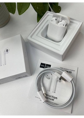 Бездротові навушники білі з Bluetooth для музики та дзвінків вставні навушники Hoco 2 (372460208)