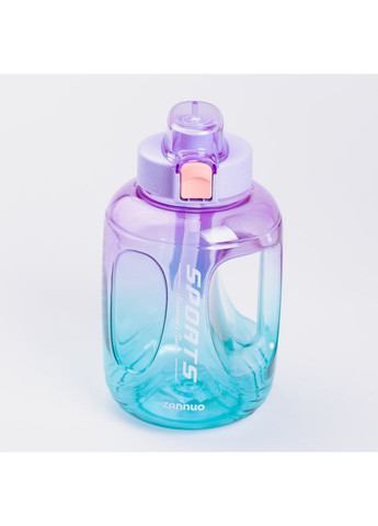 Пляшка для води спортивна 1,6 л пластикова з трубочкою з ремінцем 22 см Фіолетова HP-14-35V Jooki (357205924)