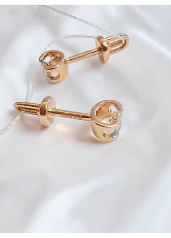 Золотые серьги-пусеты с бриллиантами 2191247201-7с SOVA jewelry house (400068743)