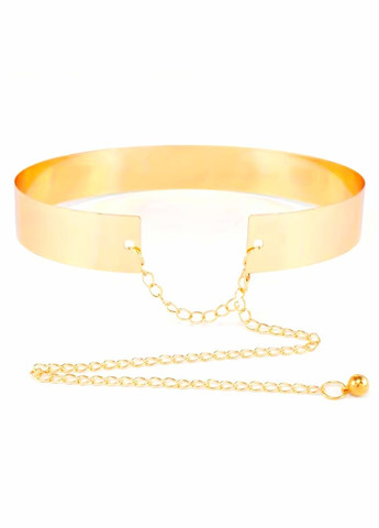 Ремінь жіночий металевий золотого кольору 3.5 см No Brand (327274112)