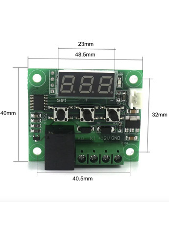 Терморегулятор цифровой W1209 12В No Brand (362946987)