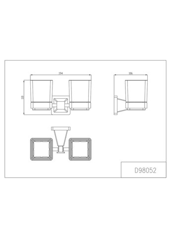 Двойной стакан для щеток G1908, латунь, матовый хром GAPPO (371881669)