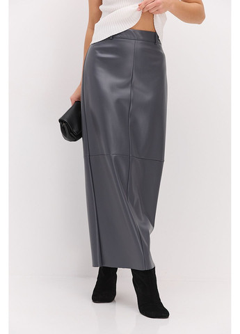 Серая длинная юбка-карандаш из экокожи Arjen