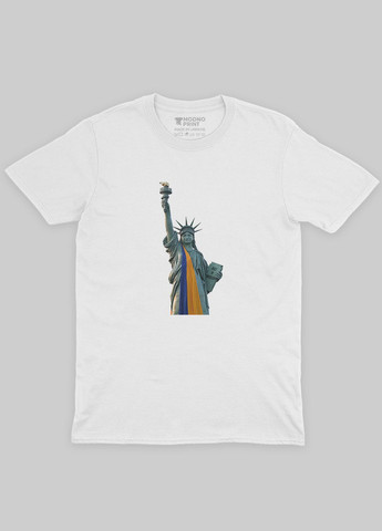 Белая демисезонная футболка для мальчика с патриотическим принтом (ts001-1-whi-005-1-023-b) Modno