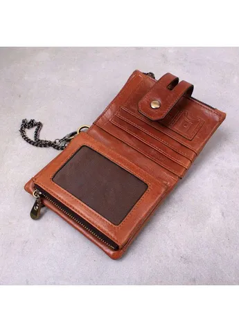 Коричневий шкіряний чоловічий гаманець No Brand (402257933)