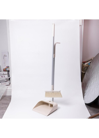 Набір віник і совок на довгій ручці для підлоги 25×24×100 см щітка віник для прибирання Бежевий HP-45-15BE Yiwu (370373091)