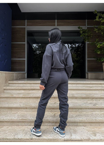 Костюм жіночий Туреччина,двосторонній фліс Полар,штани Джогери та кофта з горловиною на блискавці Україна (365701962)