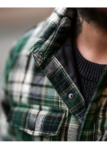 Зеленая демисезонная демисезонная мужская куртка клетчатая зеленая Freedom